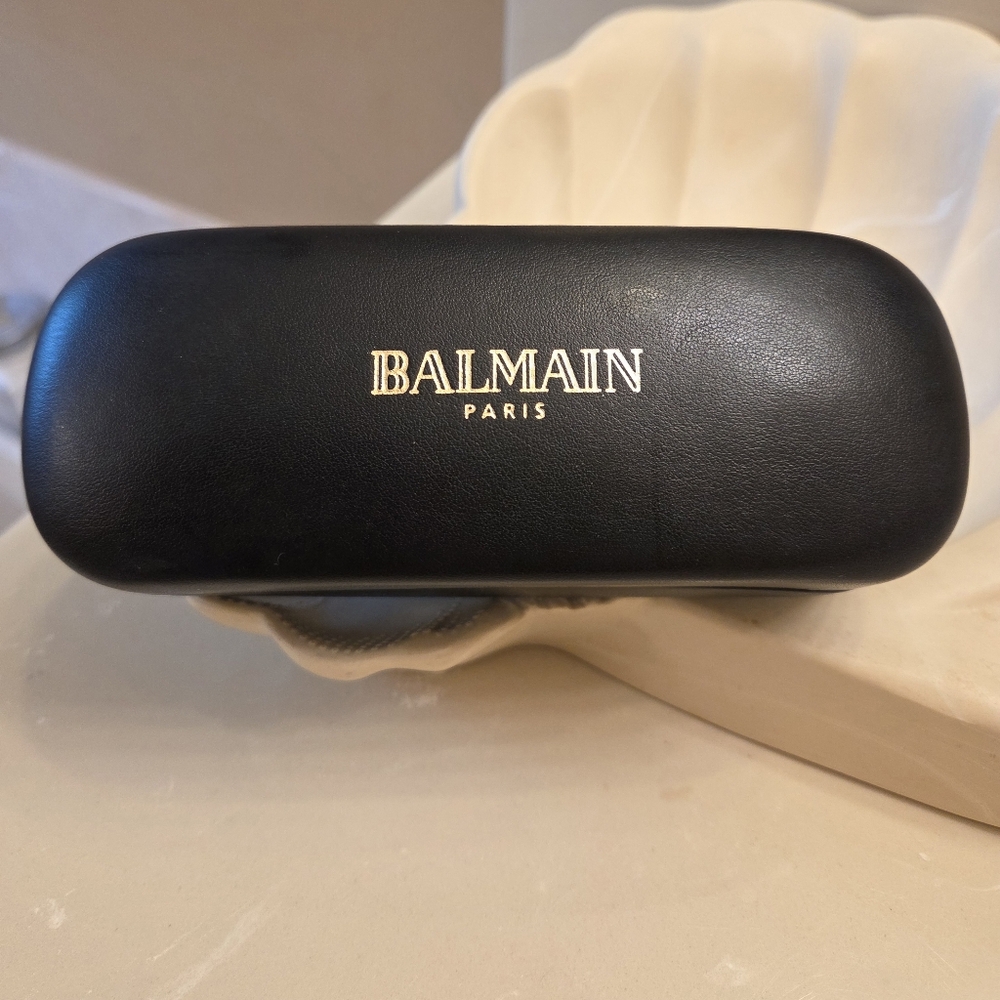 Balmain Black and Gold Eyewear Case